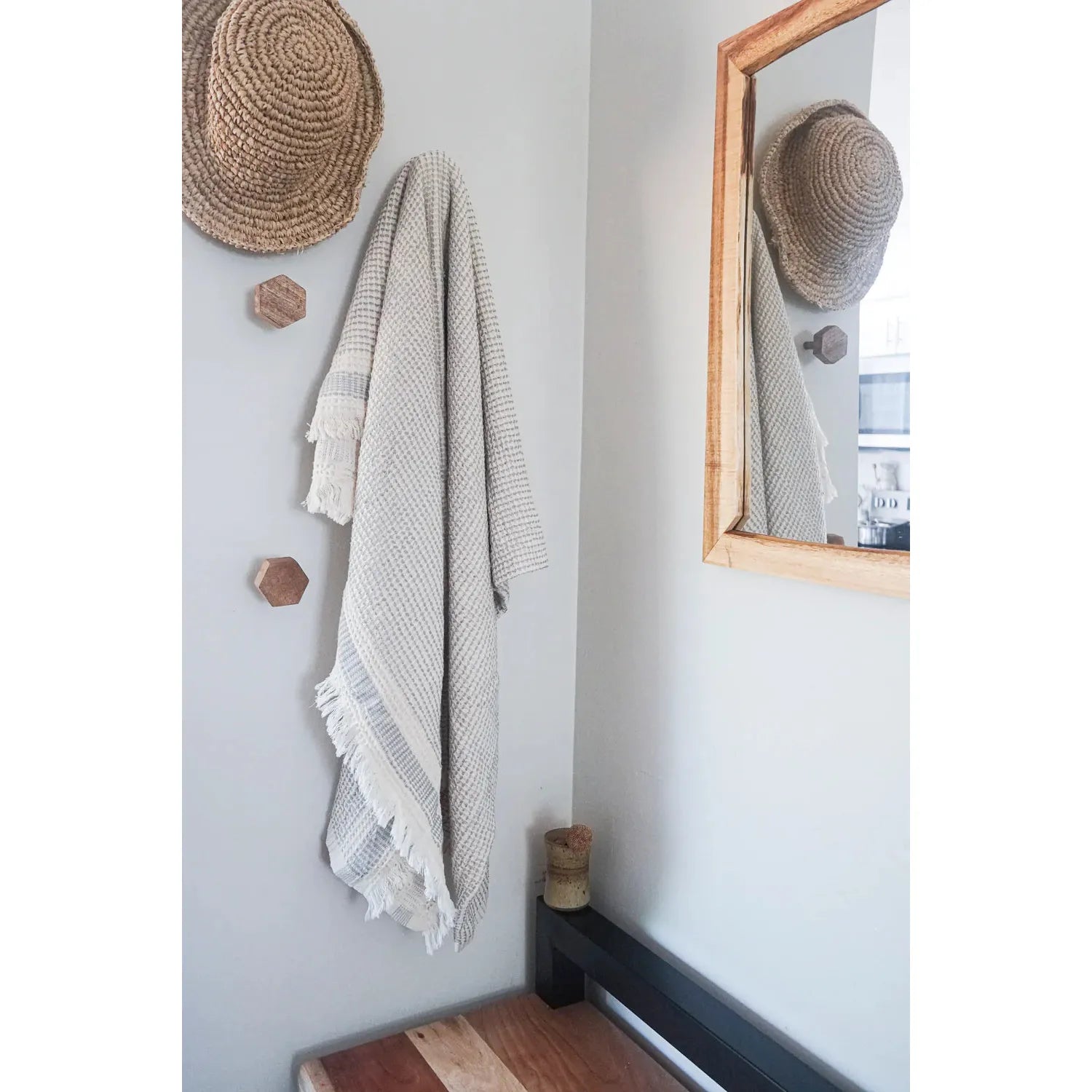 Turkish Cotton Bath Towel | Waffle Striped