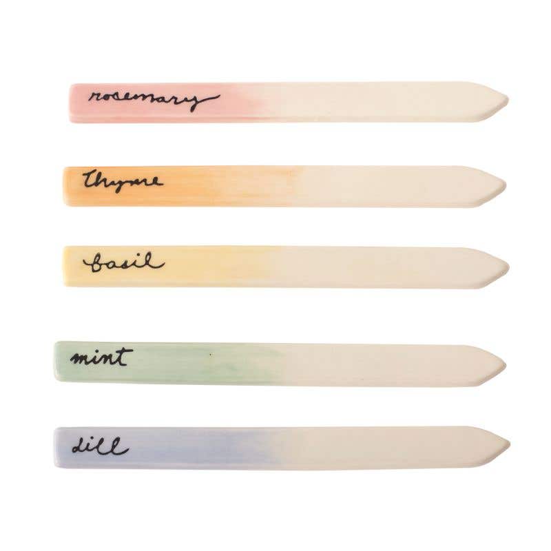 Watercolor Herb Ceramic Markers