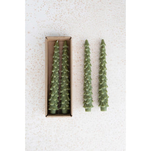 S/2 Tree Shaped Taper Candles | Cedar Green