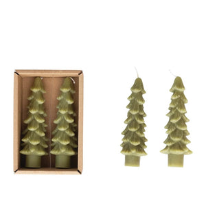 S/2 Tree Shaped Taper Candles | Cedar Green