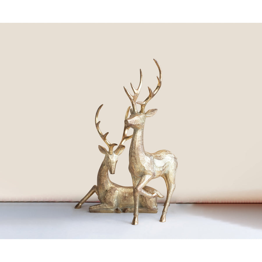 Gold Finish Resin Deer