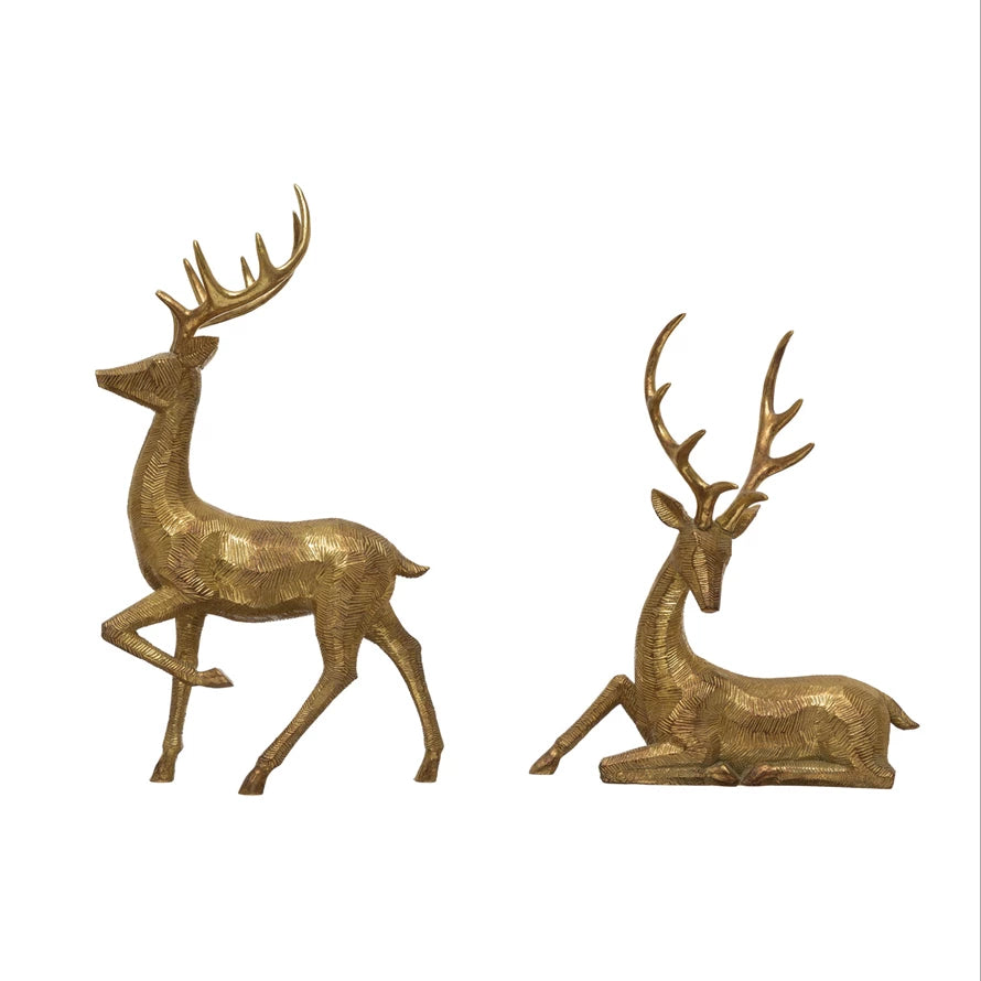 Gold Finish Resin Deer