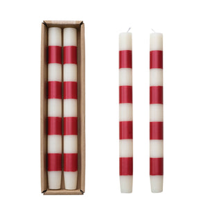 S/2 Striped Taper Candles