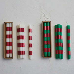 S/2 Striped Taper Candles