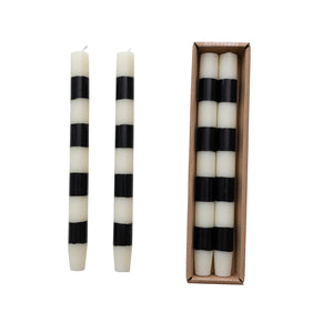 S/2 Striped Taper Candles