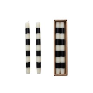 S/2 Striped Taper Candles