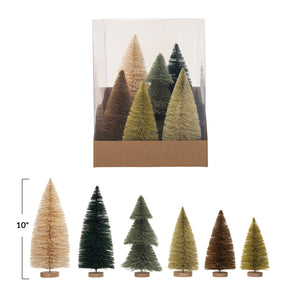 S/6 Sisal Bottle Brush Trees |,