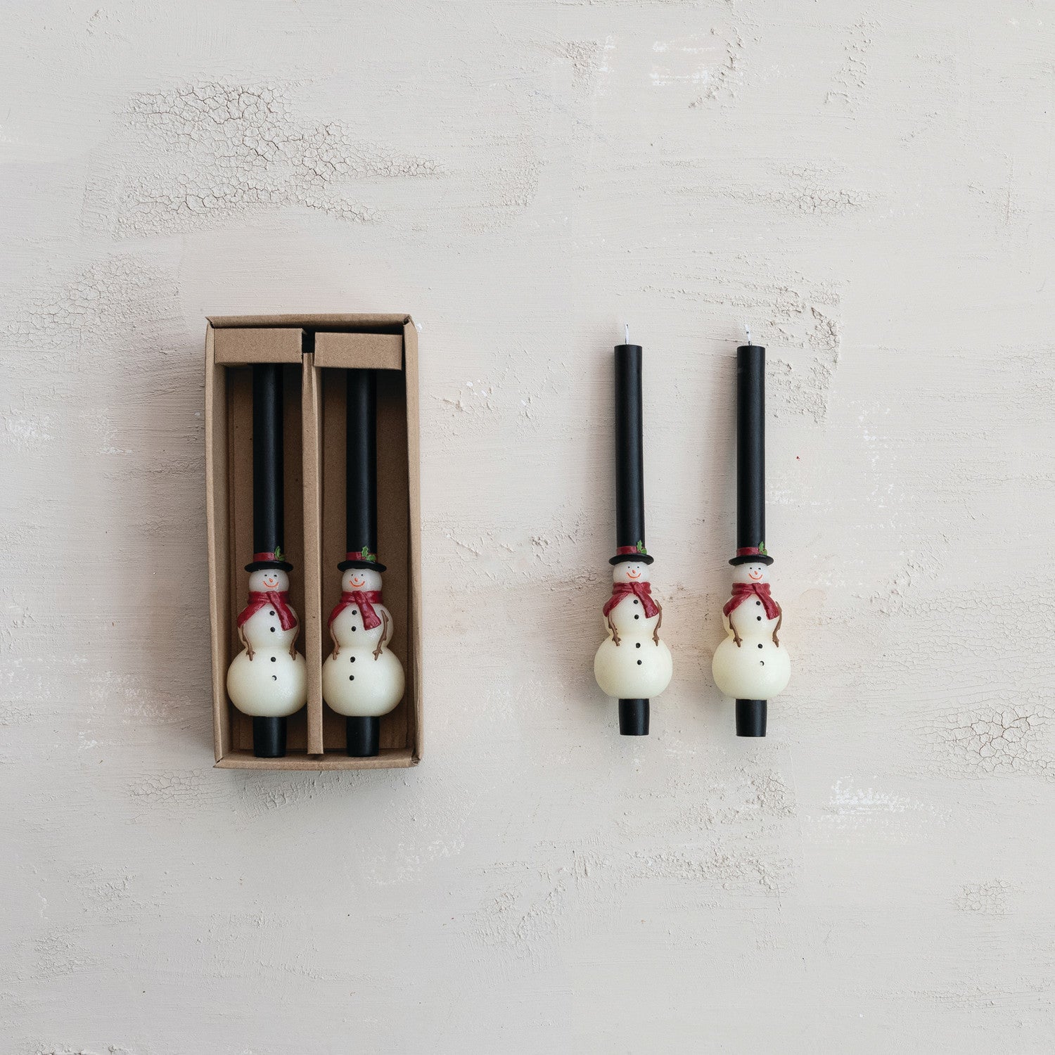 S/2 Snowman Shaped Taper Candles