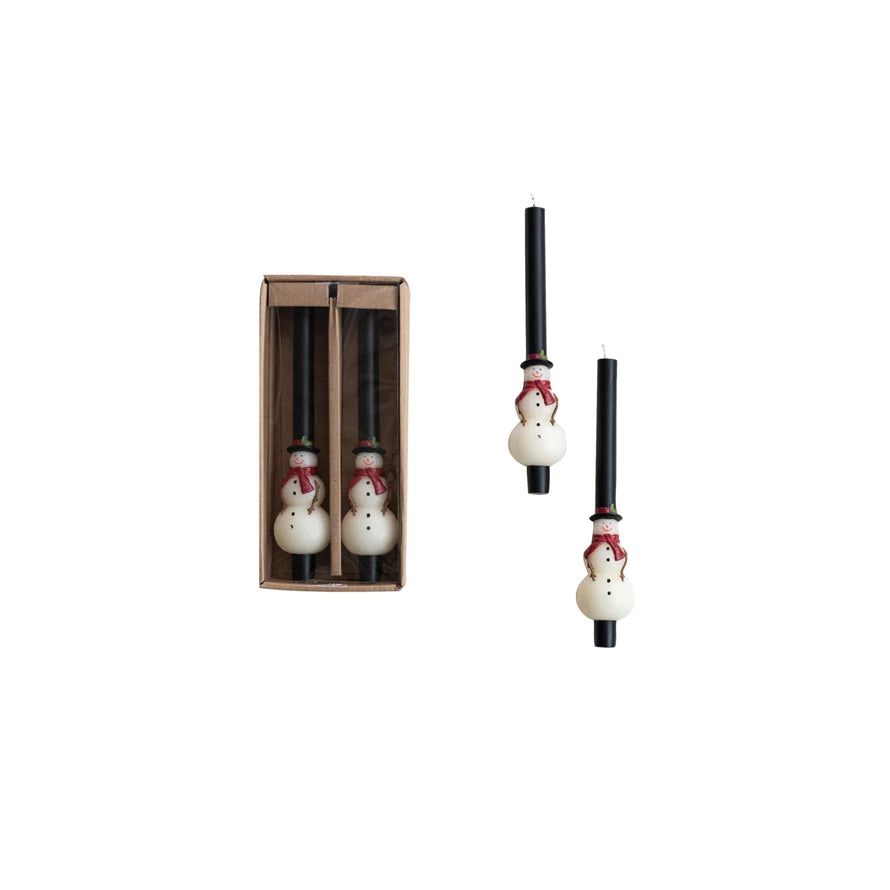 S/2 Snowman Shaped Taper Candles