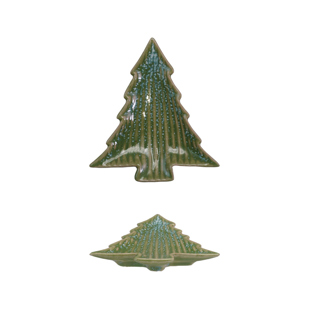 Stoneware Christmas Tree Plate