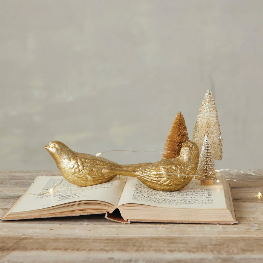 Cast Iron Bird w/Gold Finish