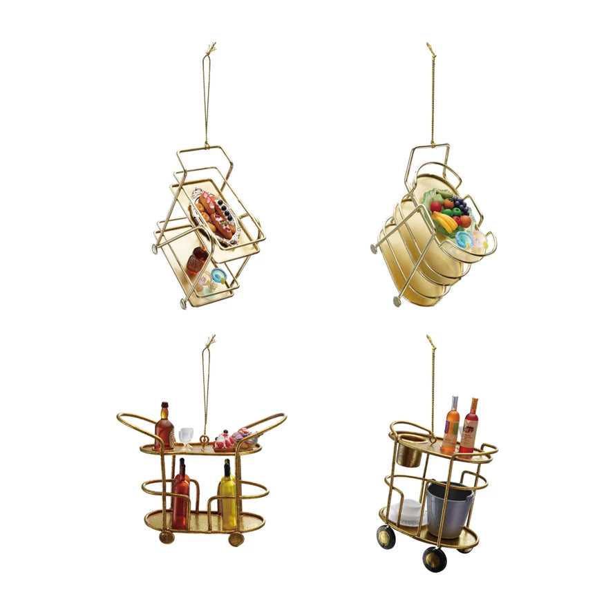 Metal Bar Cart Ornament