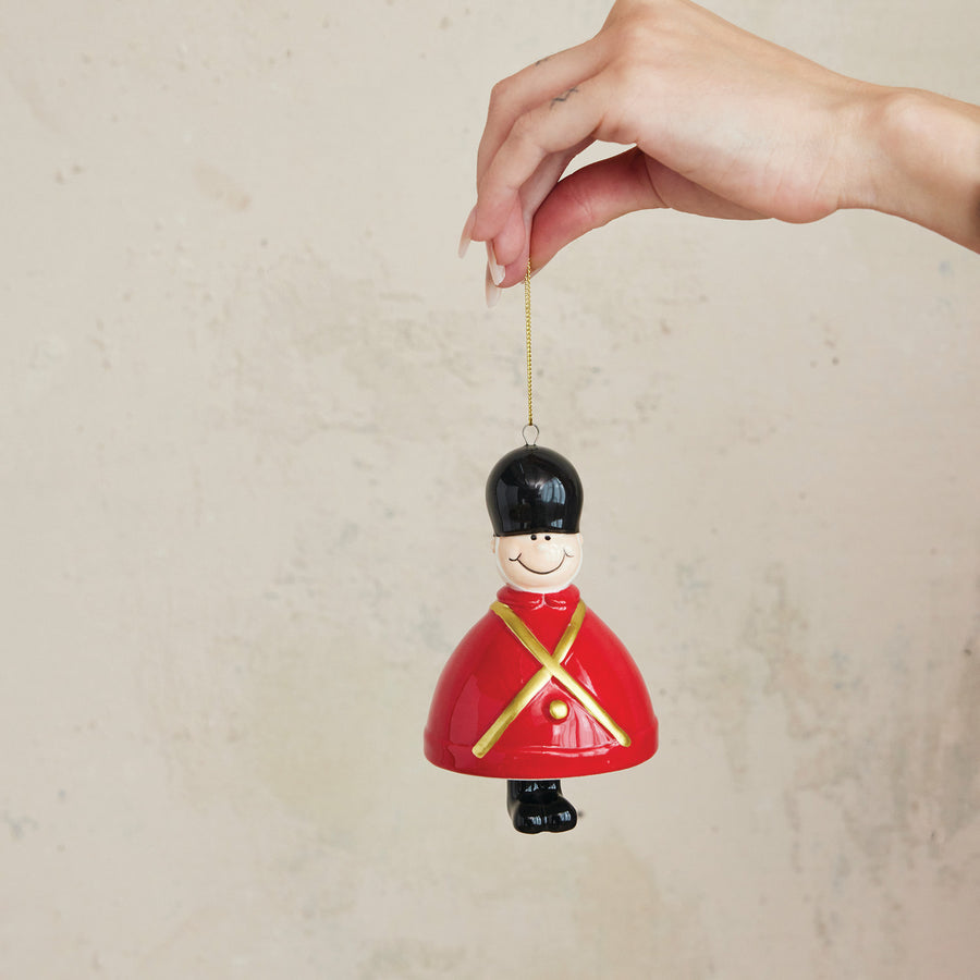 Ceramic Soldier Bell Ornament