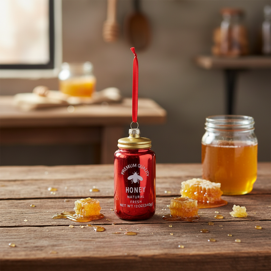 Honey Jar Glass Ornament