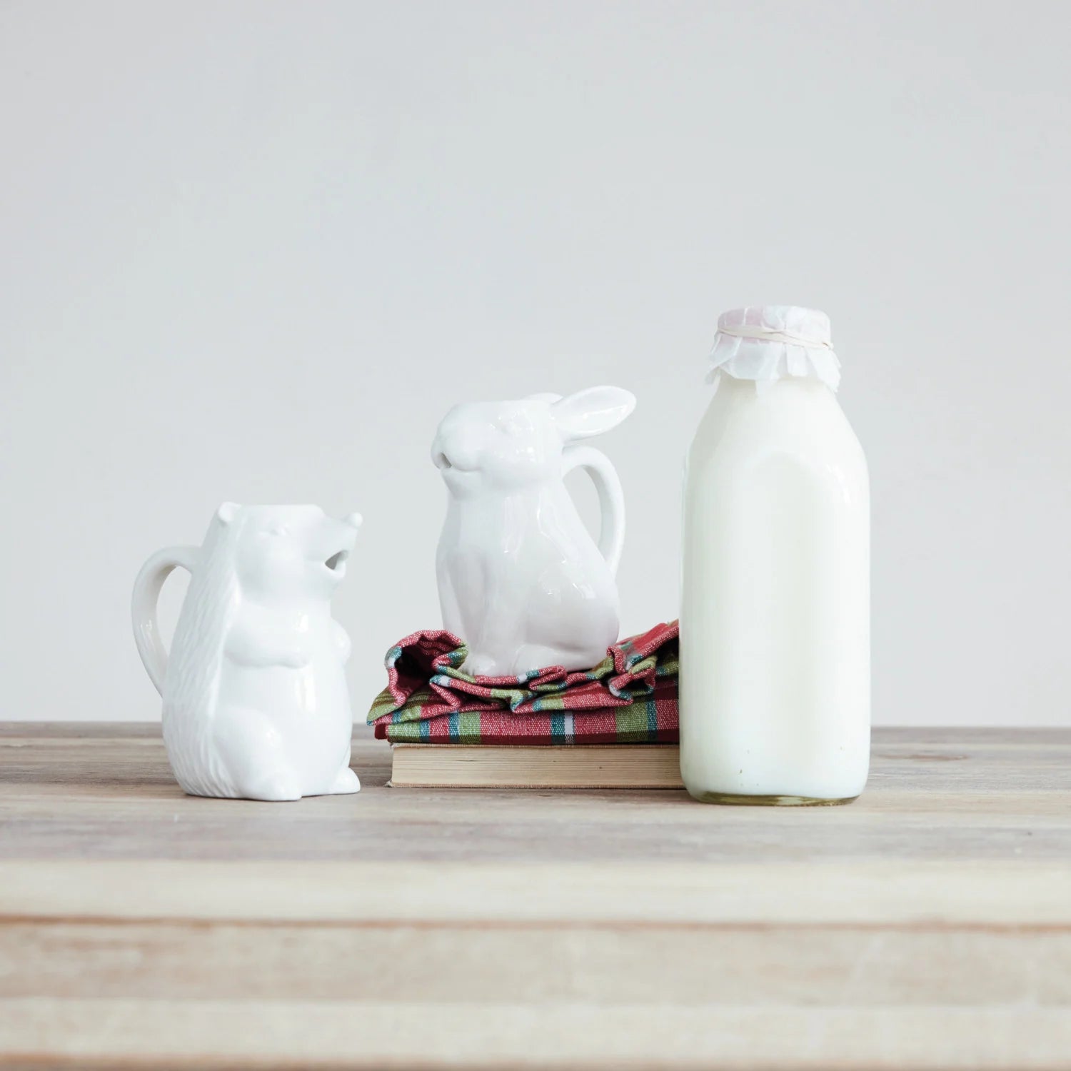 White Ceramic Hedgehog Creamer