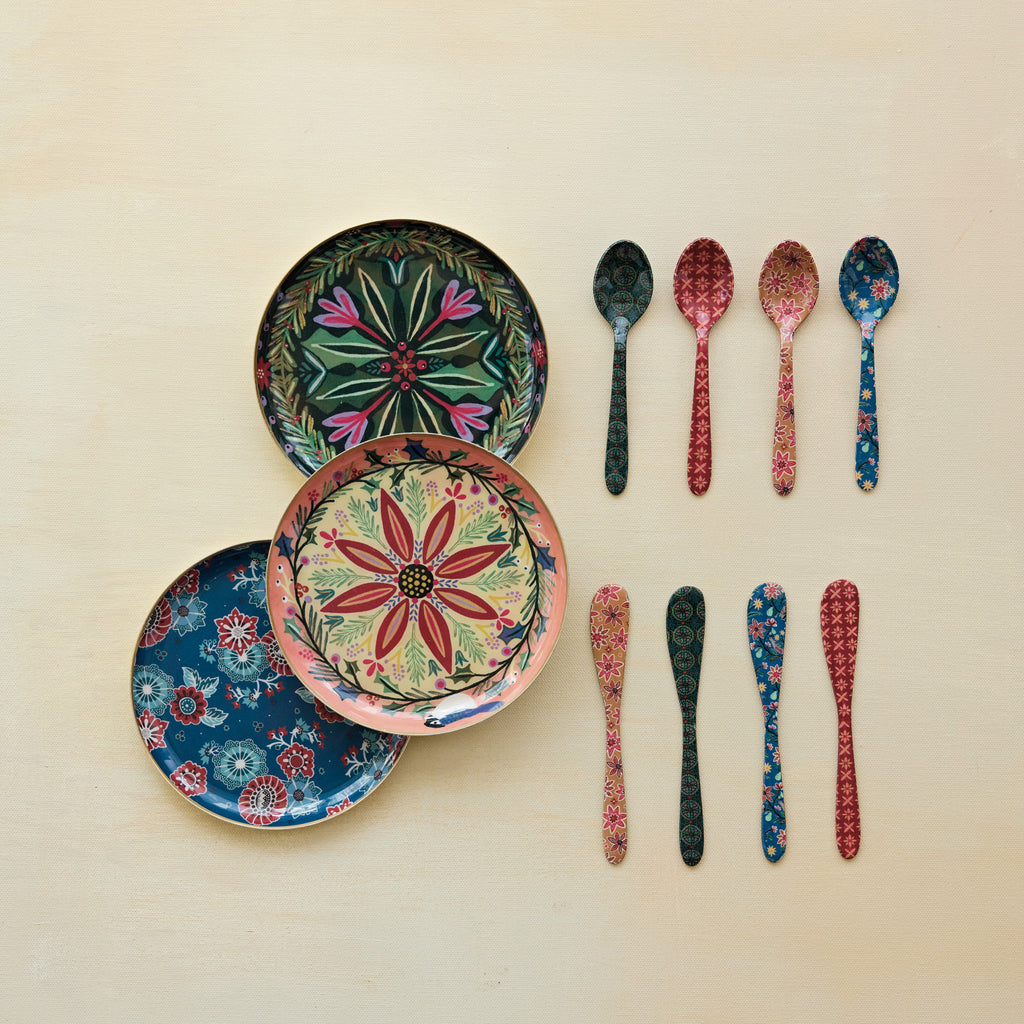 Enameled Botanical Spoon