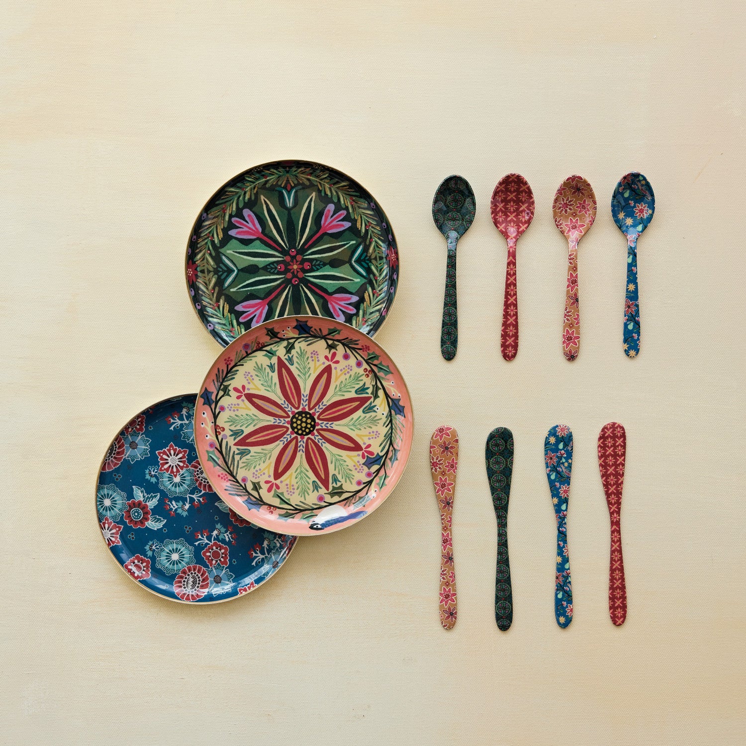 Enameled Botanical Spoon