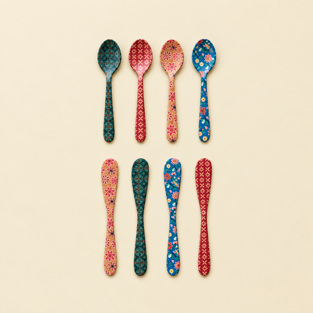 Enameled Botanical Canapé Knife