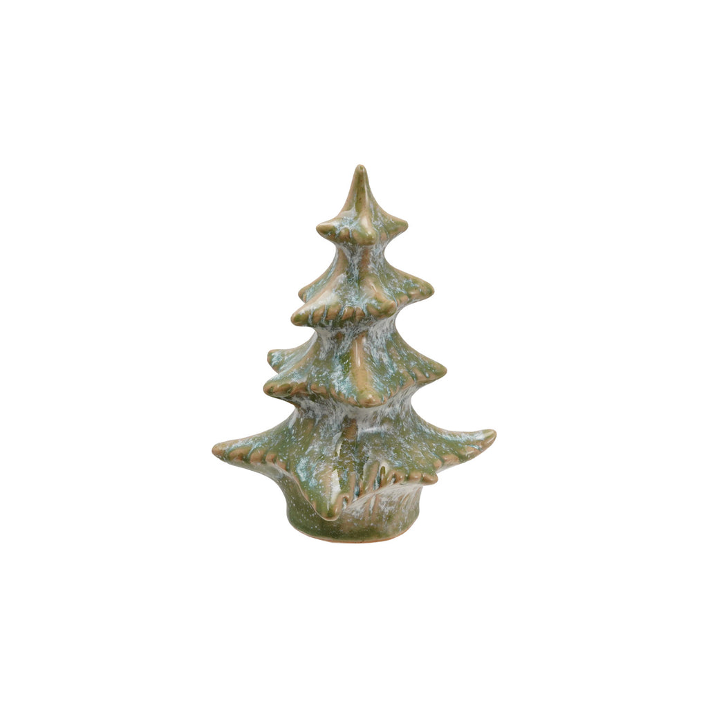 Sculpted Green Stoneware Tree