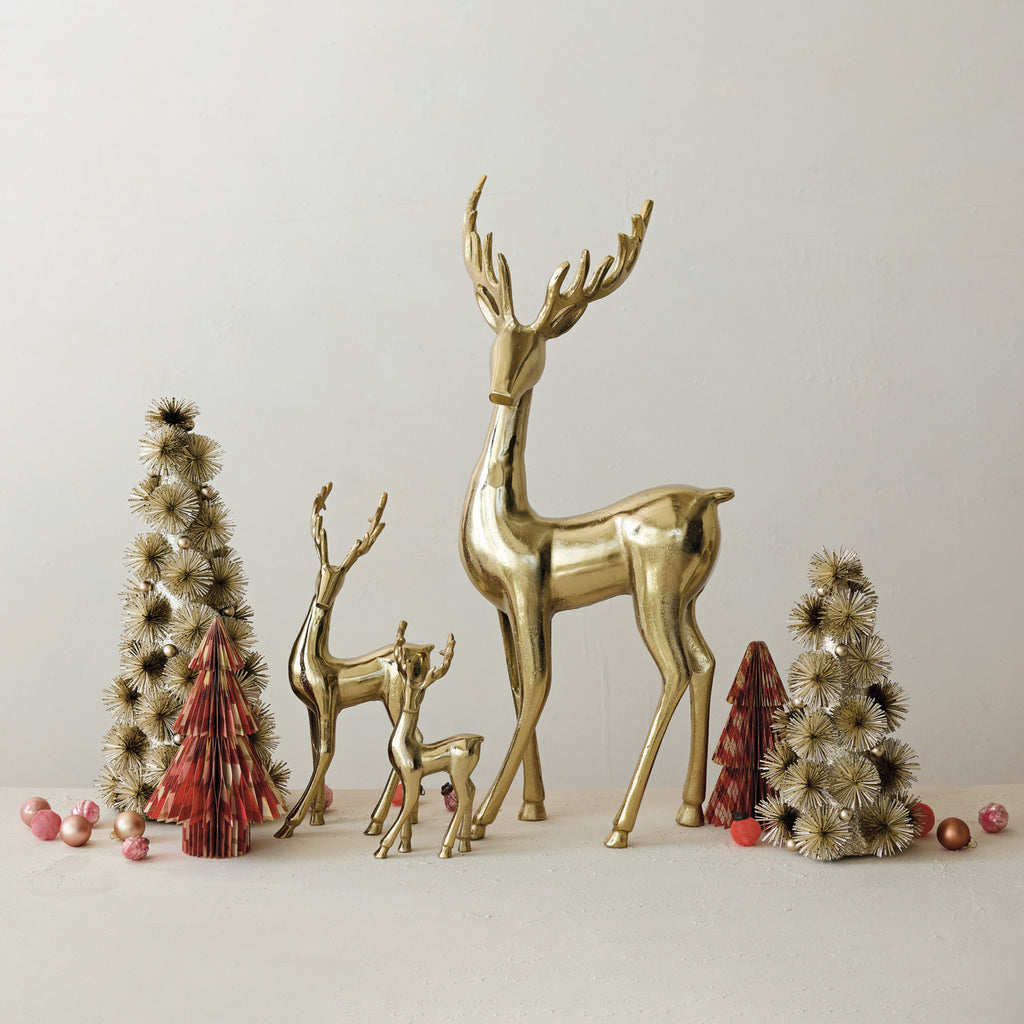 Gold Cast Aluminum Deer