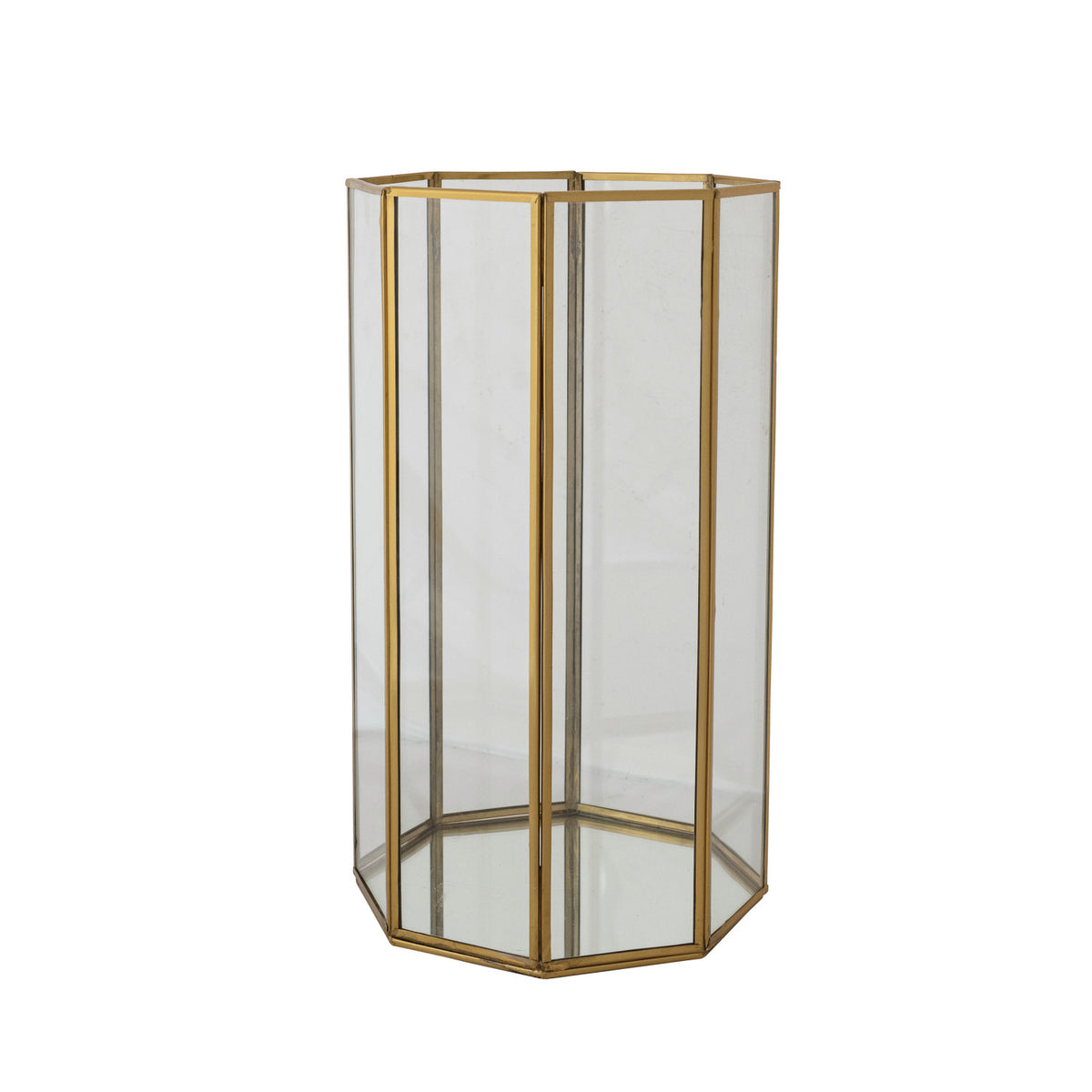 Antique Brass & Glass Display Vessel