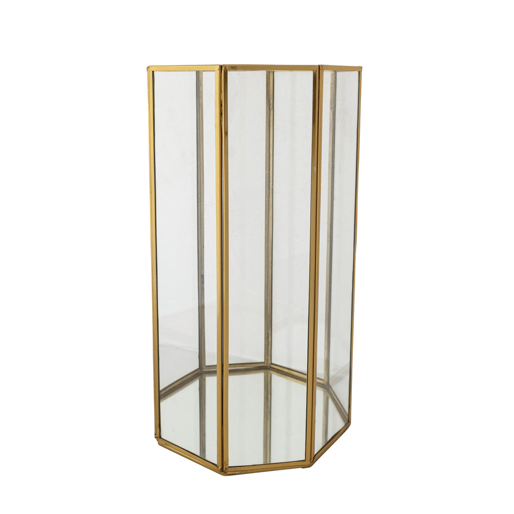 Antique Brass & Glass Display Vessel