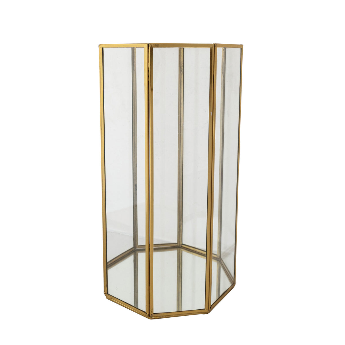 Antique Brass & Glass Display Vessel