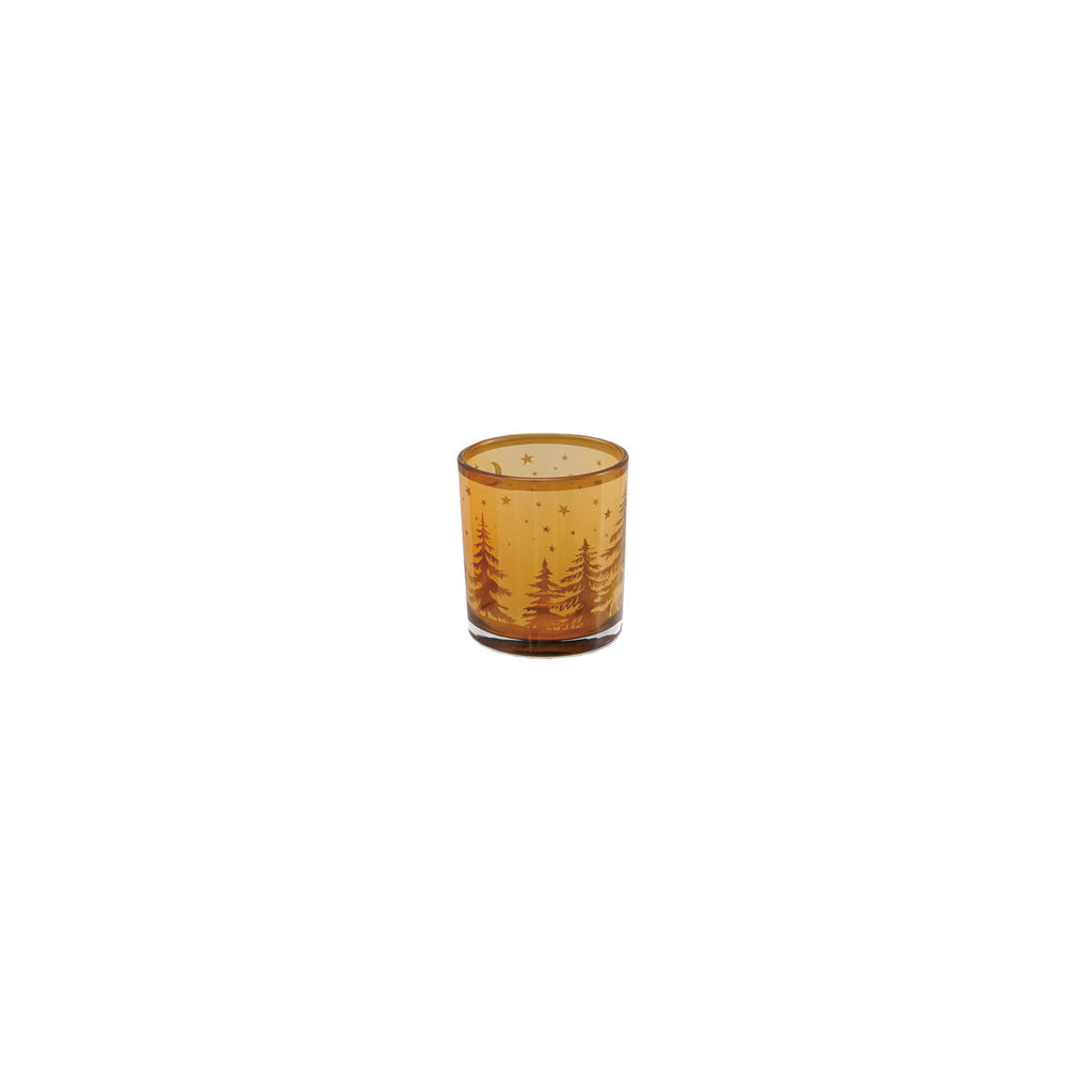 Amber Woodland Votive Holder
