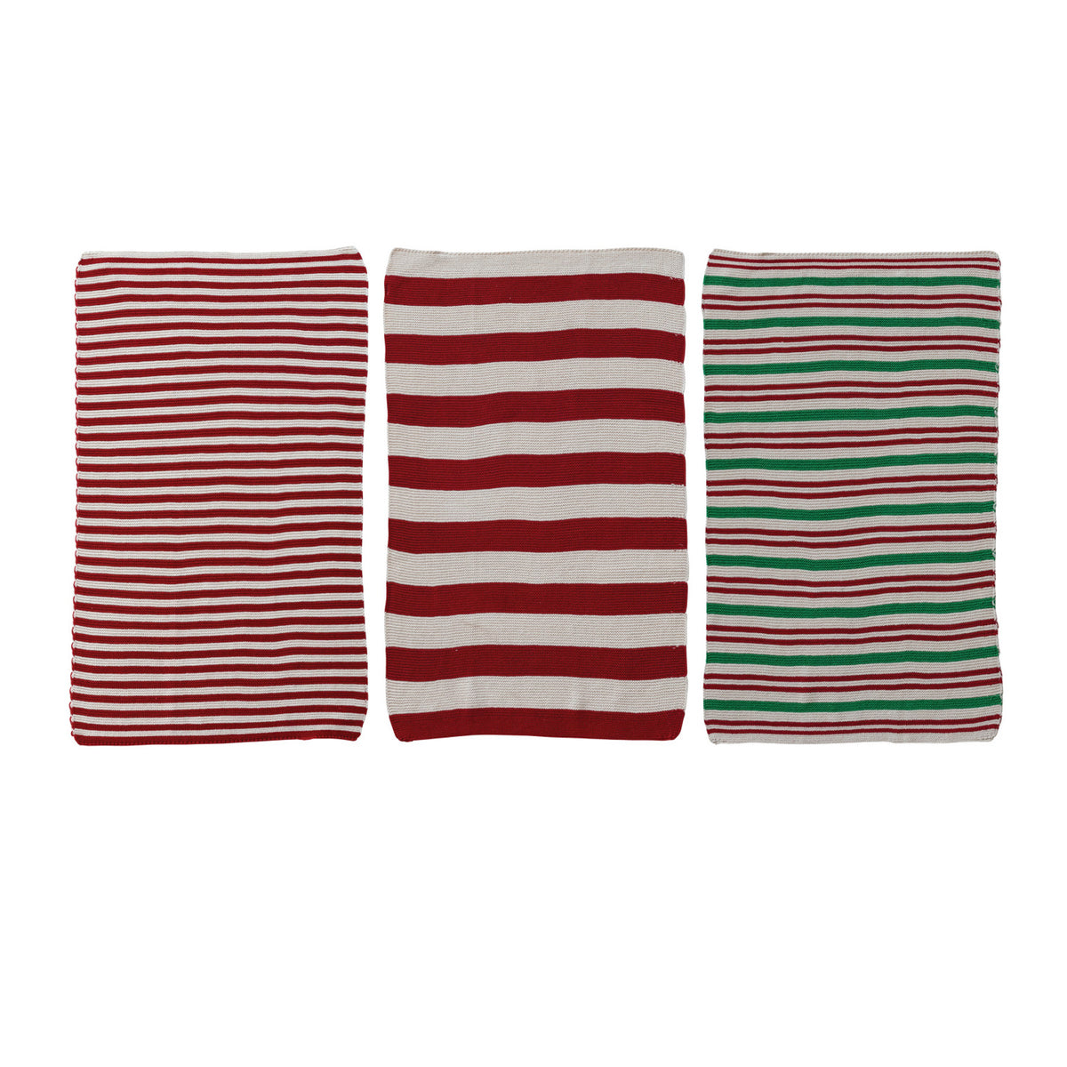 Holiday Striped Cotton Knit Tea Towel