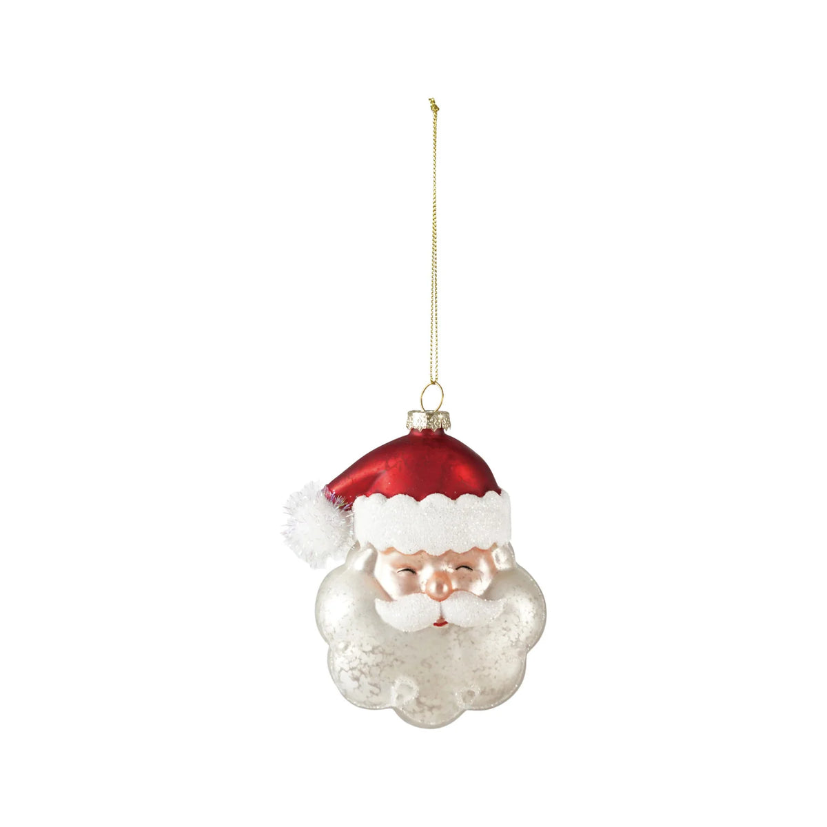 Mercury Glass Santa Head Ornament