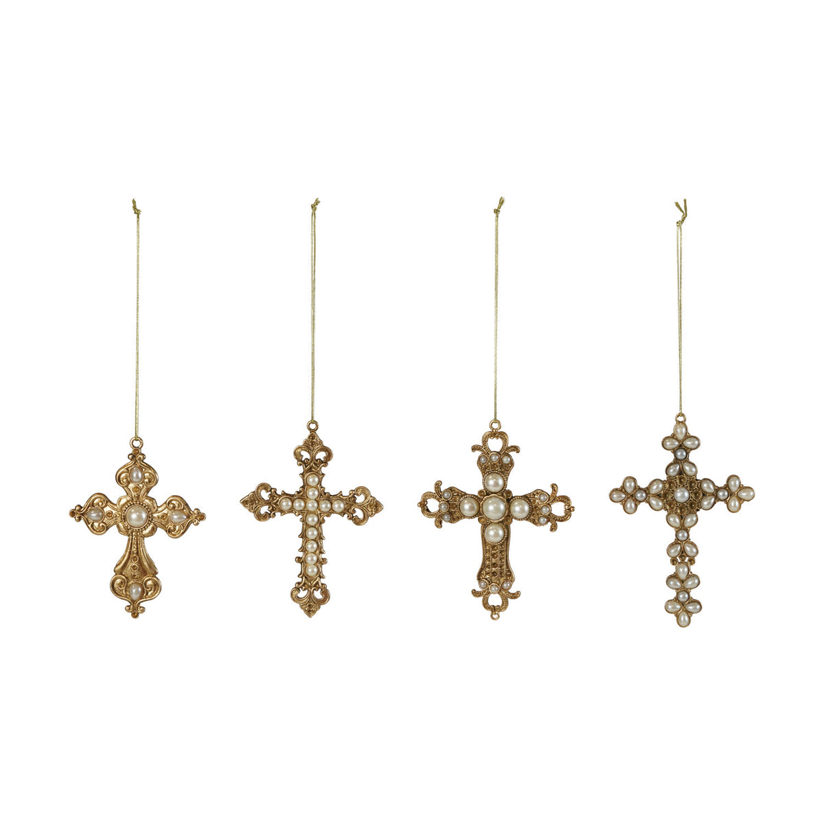 Pearl Cross Ornament