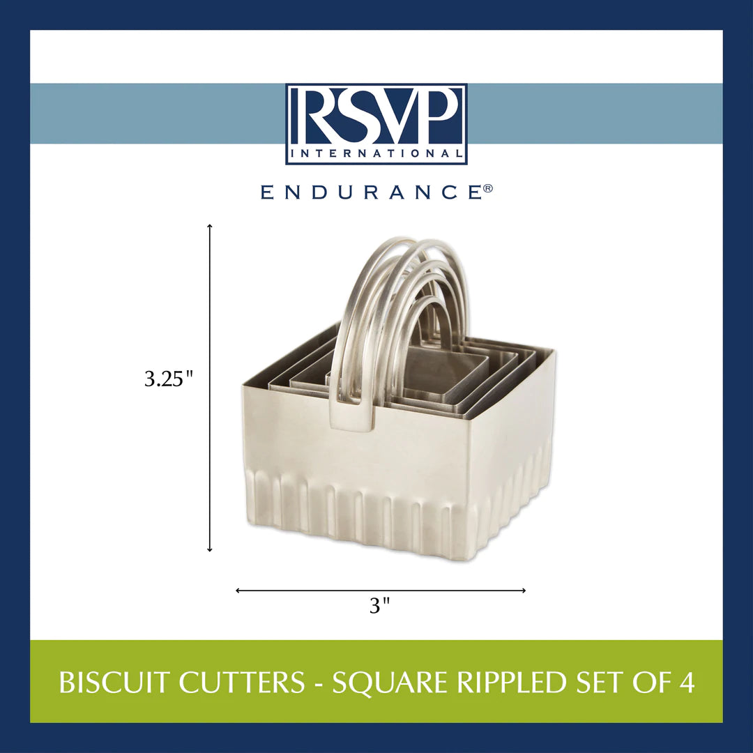 ENDURANCE® Square Rippled Biscuit Cutters