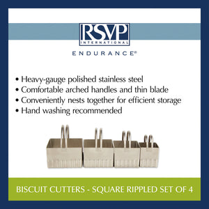 ENDURANCE® Square Rippled Biscuit Cutters