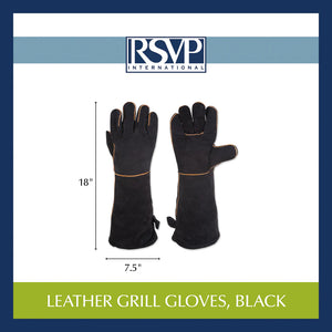 Black Leather Grill Gloves