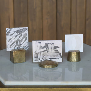 Chiseled Place Card Holder | Brass