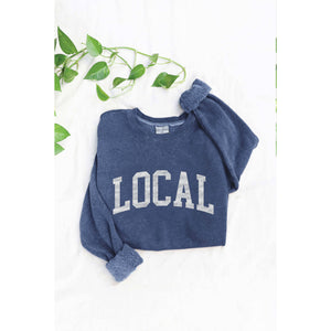 LOCAL Mineral Washed Graphic Sweatshirt | Dusty Blue