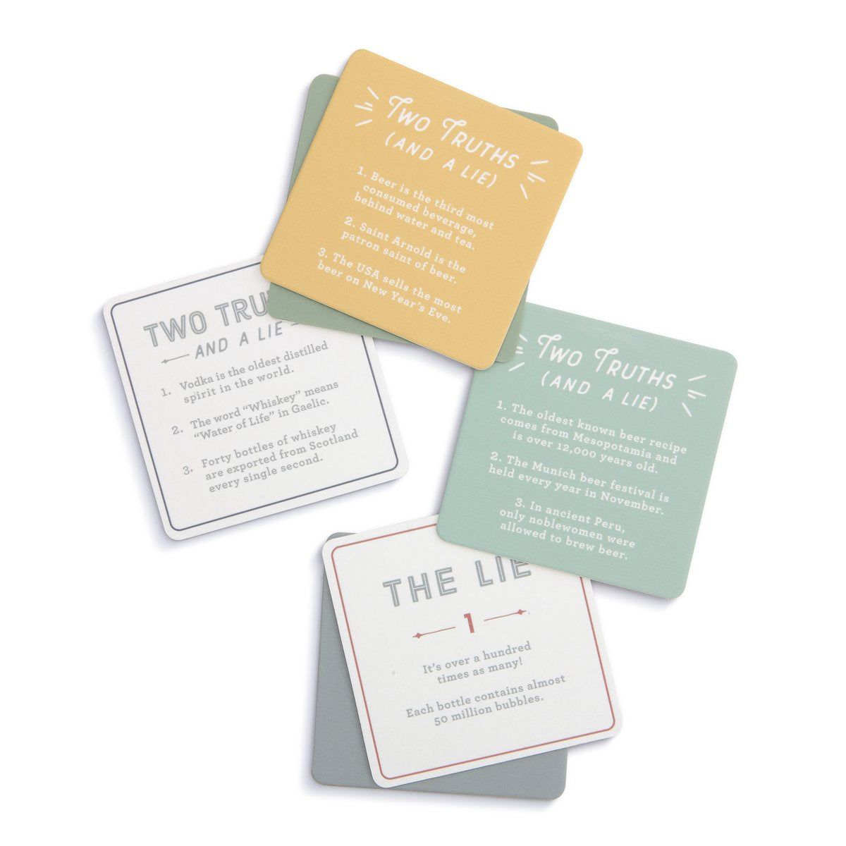 Party Games Coaster Set - Truths & Lies
