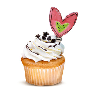 S/3 Heart Cupcake Toppers