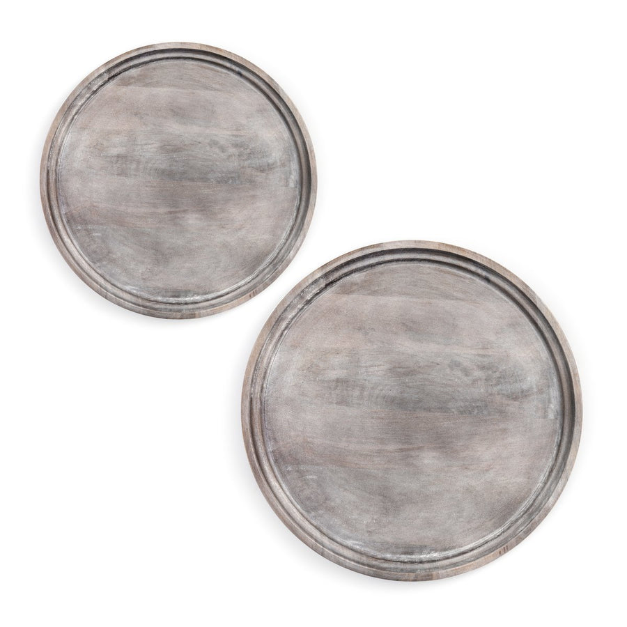 Round Graywash Serving Tray