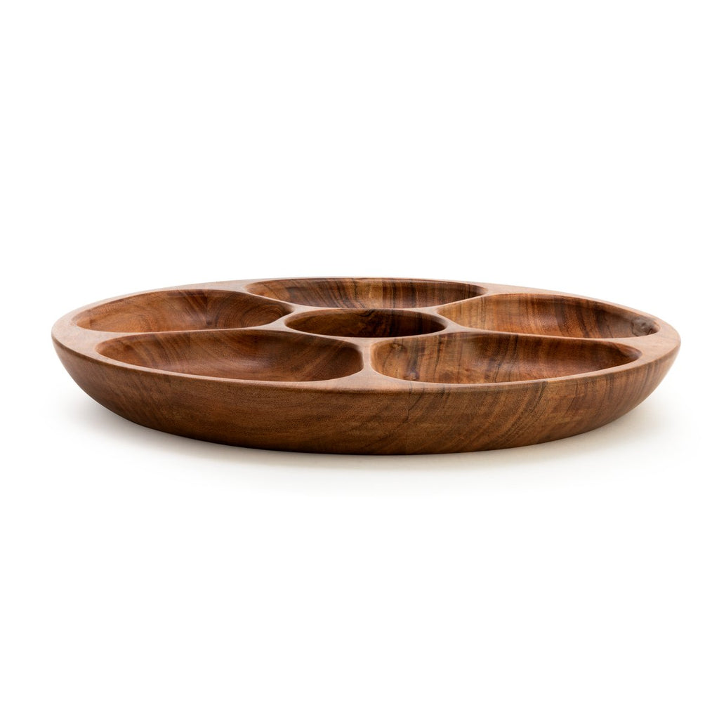 Number Divided Wood Serving Tray