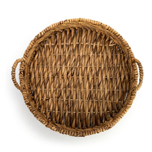 Wicker Basket w/Leather Patch