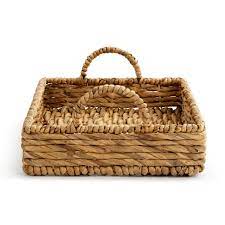 Wicker Basket w/Leather Patch