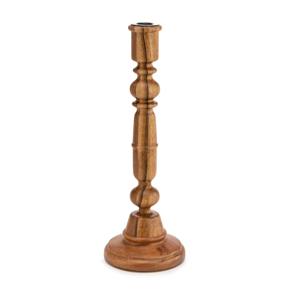 Turned Wood Candle Holder