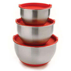 Stainless Steel Grip Bowls w/Lids