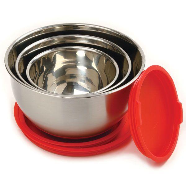 Stainless Steel Grip Bowls w/Lids