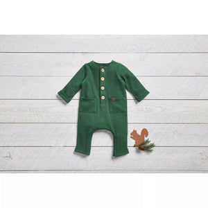 Green Waffle Knit Baby Bodysuit
