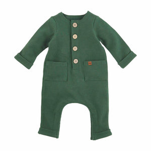 Green Waffle Knit Baby Bodysuit