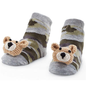 Camo Bear Rattle Toe Socks