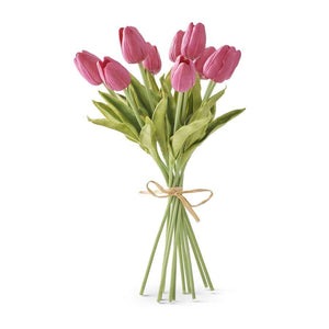 Real Touch Mini Tulip Bouquet - Fuchsia