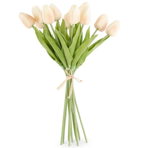 Real Touch Mini Tulip Bouquet - Light Peach